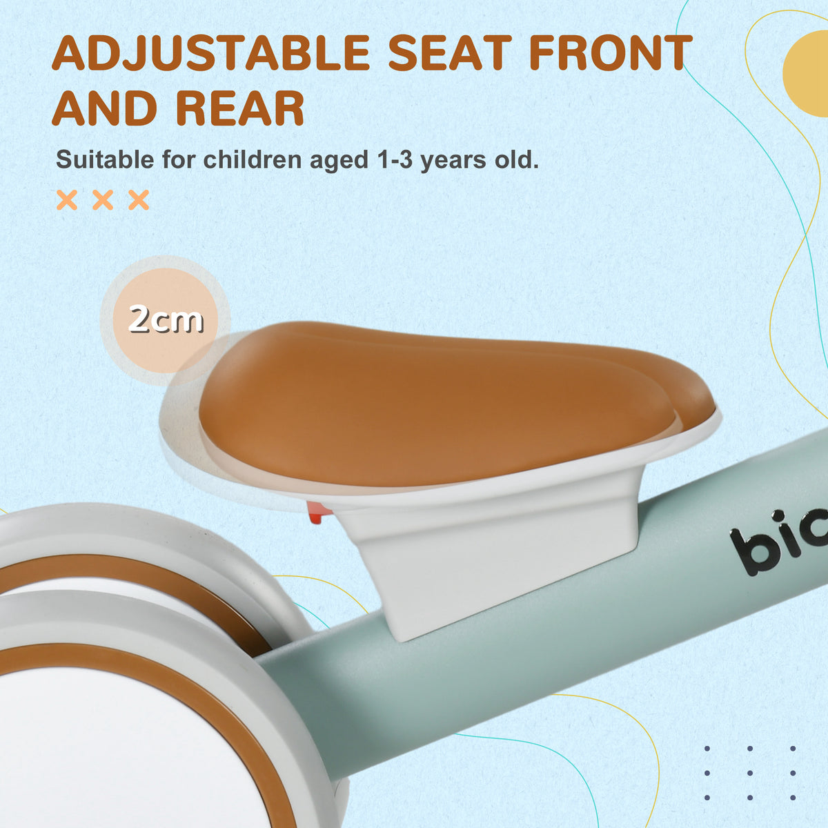 Balance Bike for Toddlers 1-3 Years with Adjustable Seat