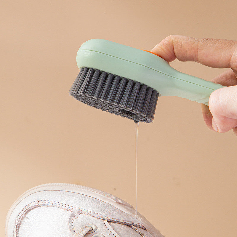 Multifunctional Soft-Bristled Shoe Brush Long Handle Brush Automatic Liquid Adding Shoe Clothing Board Brush Cleaning Tool