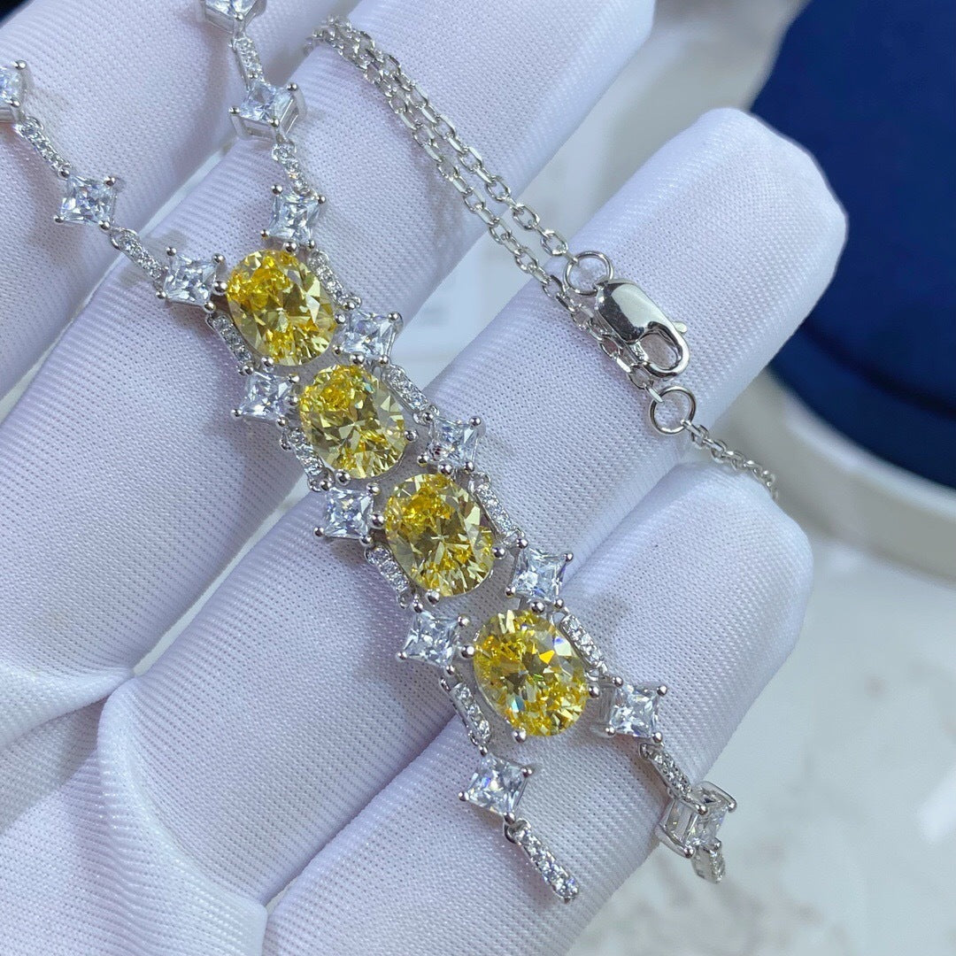 Fancy Intense Yellow Diamond Tassel Ladies Necklace