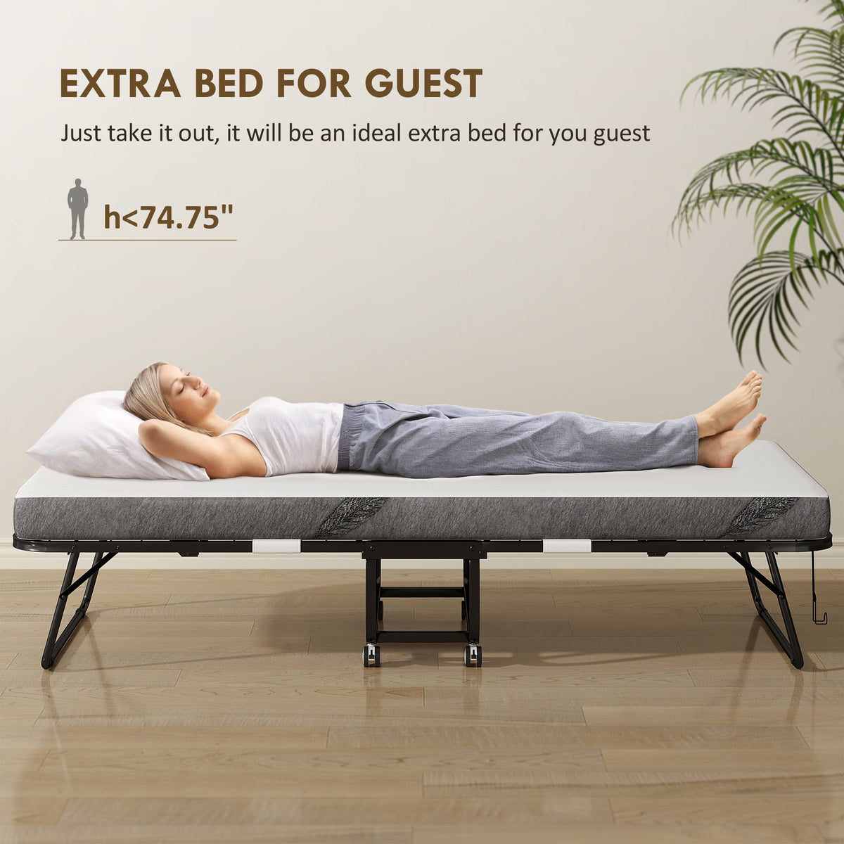 Folding Bed with Mattress for Adults