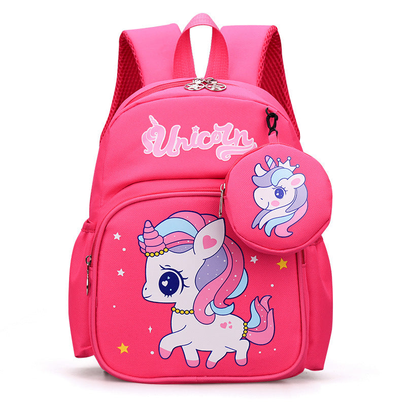 Cute Cartoon Children's Spine Protection With Coin Purse Children's Printed Schoolbag