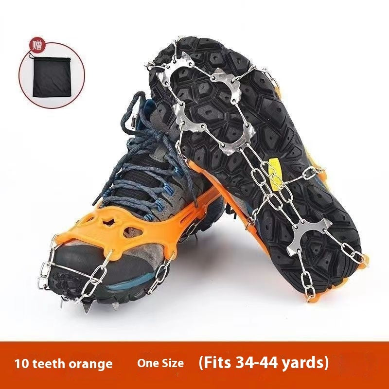 Stainless Steel Chain Crampons Snow Climbing Hiking Shoe Cover