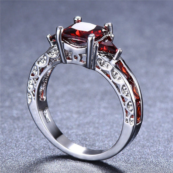 Fashion Female Zircon Black Gemstone Ring