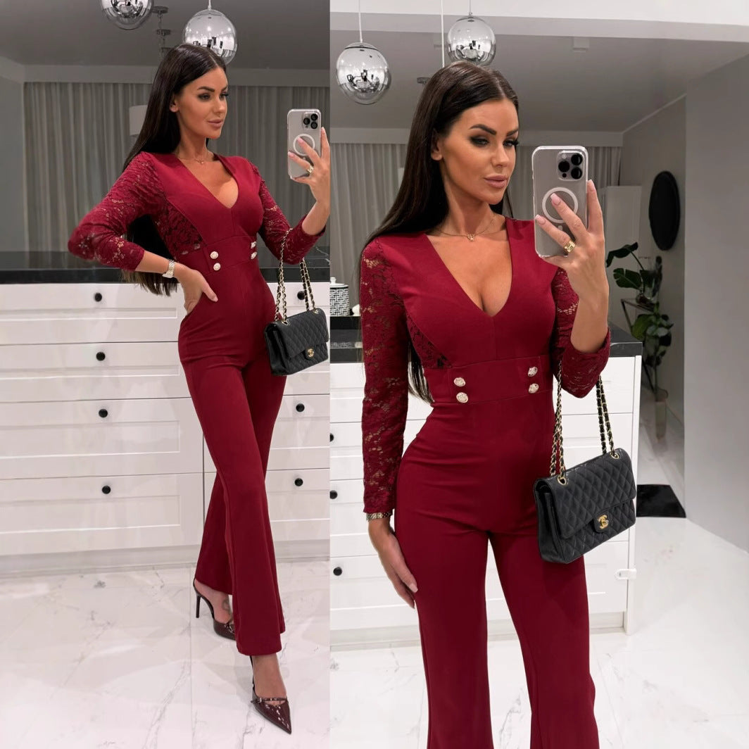 Mid-waist Stylish Jumpsuit For Commuting