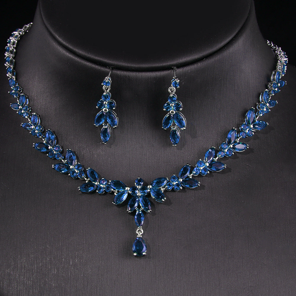 Simple White Bride Zircon Set Women