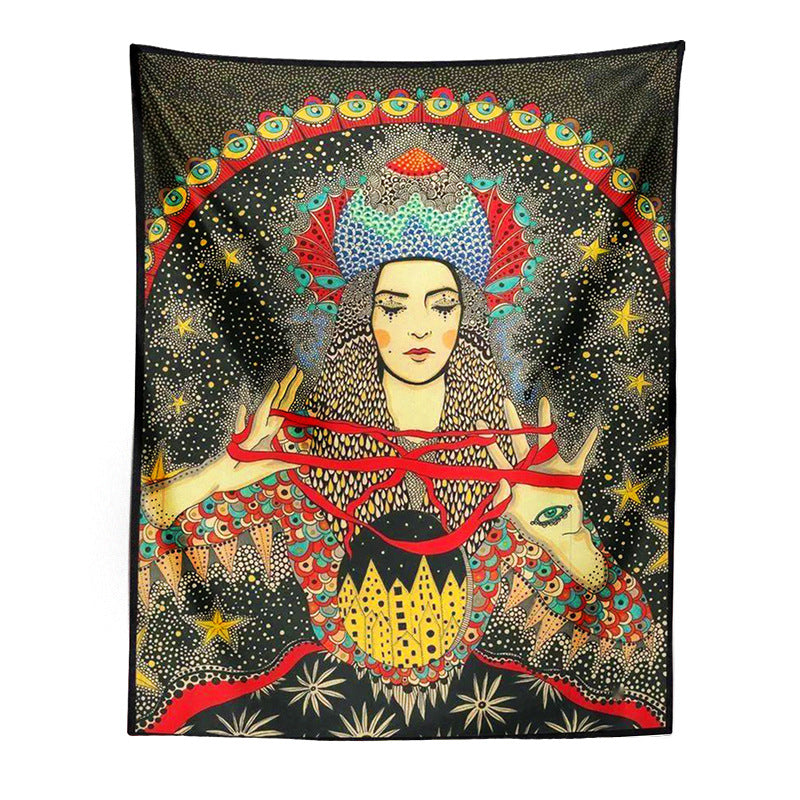 Botanical Celestial Floral Tapestry Hippie Eye Wall Rug