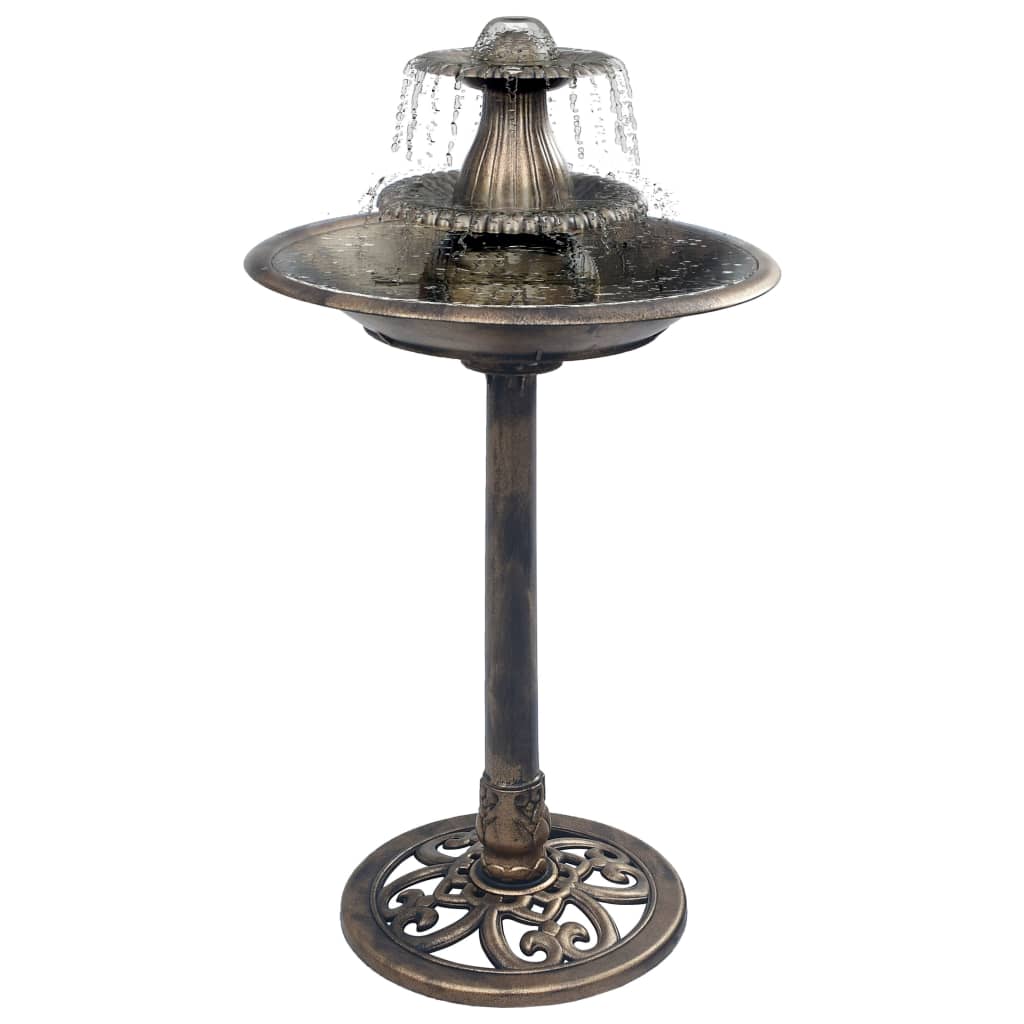 Bird Bath with Fountain, Bronze, 50×91 cm