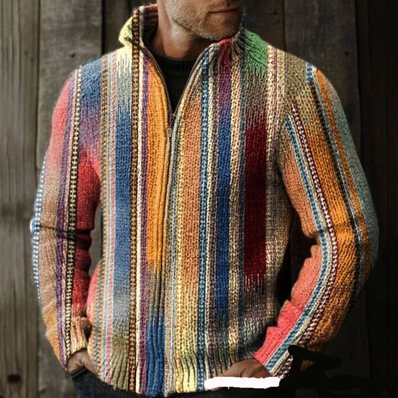 Mens Casual 3D Printed Christmas Zip-Up Jacket