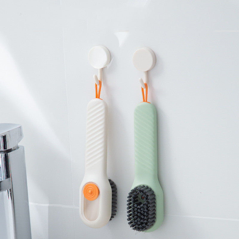 Multifunctional Soft-Bristled Shoe Brush Long Handle Brush Automatic Liquid Adding Shoe Clothing Board Brush Cleaning Tool