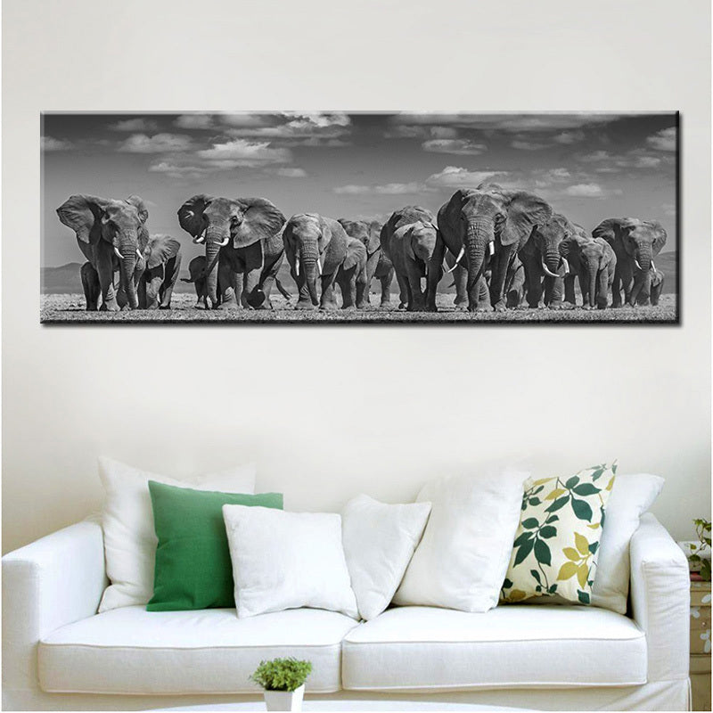 Mural Of Black Africa And Elephants