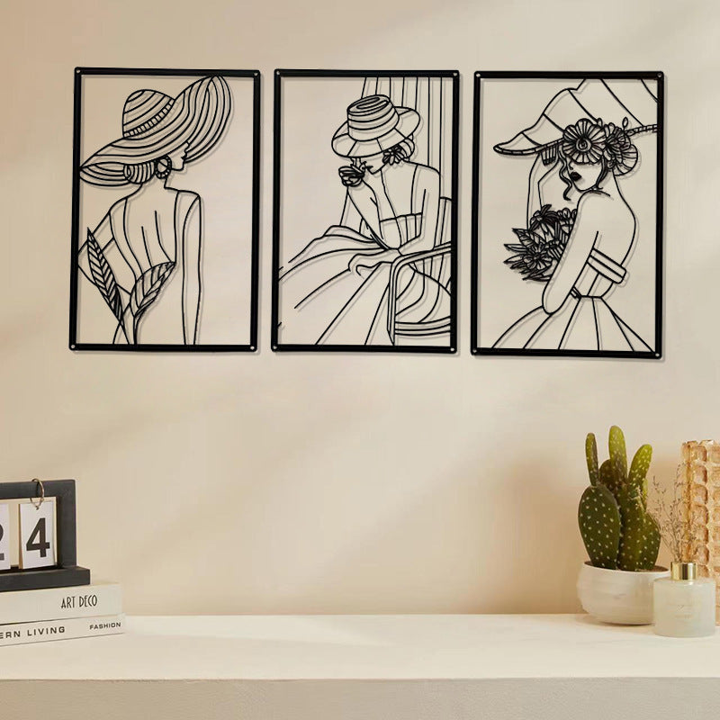 Metal Abstract Female Picture Frame