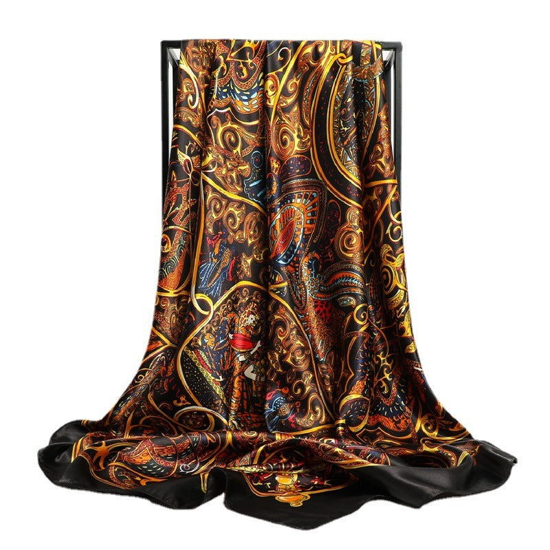 Silk Feel Female Shawl Autumn And Winter Scarf