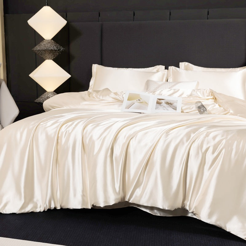 Four-Piece Double-Sided Silk Quilt Cover Ice Silk Tencel Spring And Summer Bedding