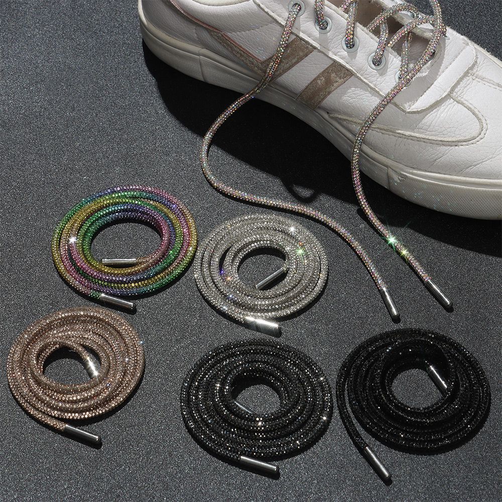 1PC Rhinestone Shoelaces Casual Sneaker Round Shoe Laces