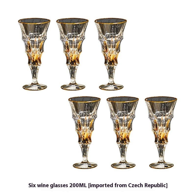 Crystal Glass Light Luxury Gold Red Wine High Leg