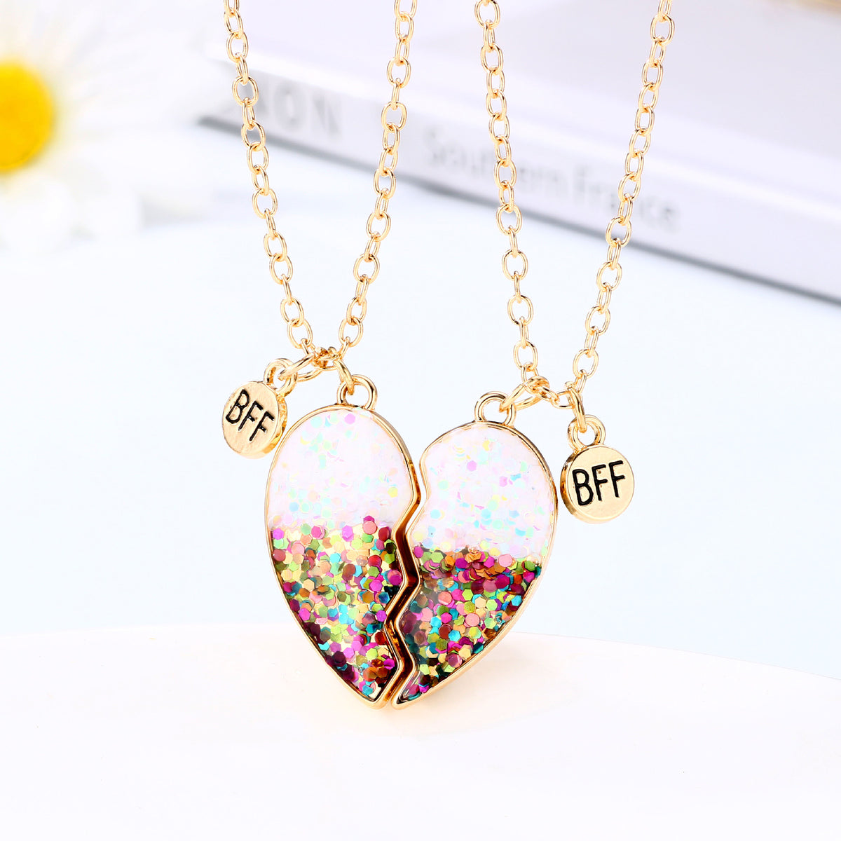 Children's Dusting Powder Dripping Oil Good Friend Magnet Magnet Love Necklace Set