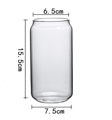 Creative Glass Cup Heat-Resistant Transparent Cola Cup Drink Milk Tea Juice Cup Lemon Soda Cup Personalized Drinking Cup