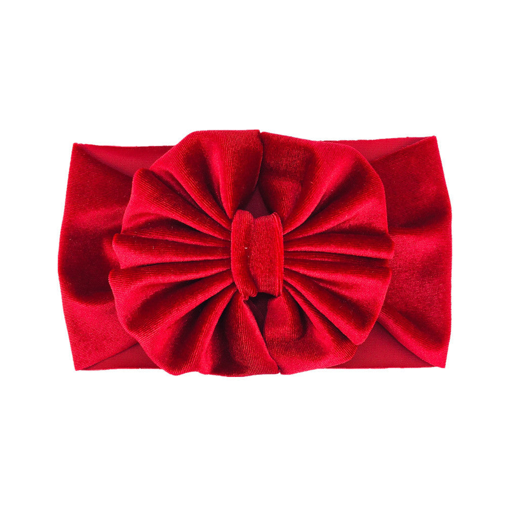 Headband Oversized Gold Velvet Bow