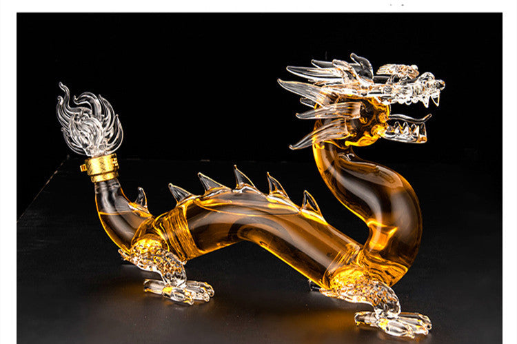 Dragon-Shaped Glass Heat-Resistant Lead-Free Sealing Process Wine Bottle Decanter