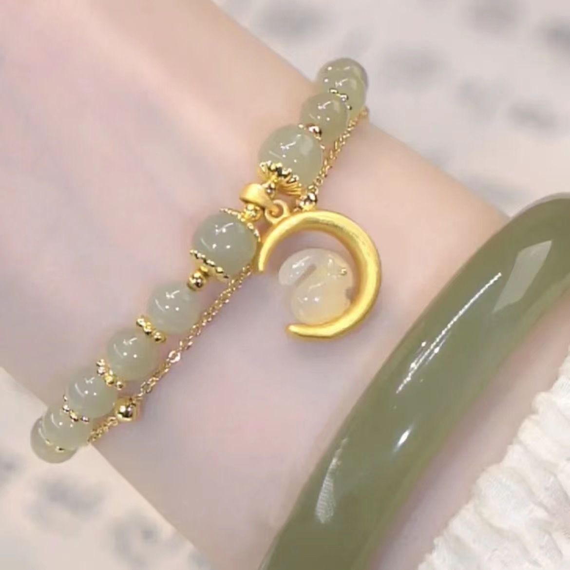 Chinese Style Jade Rabbit Bracelet