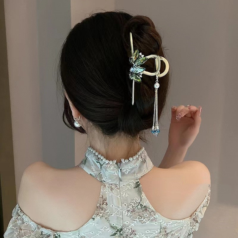 Butterflies With Tassels And Large Hair Clips