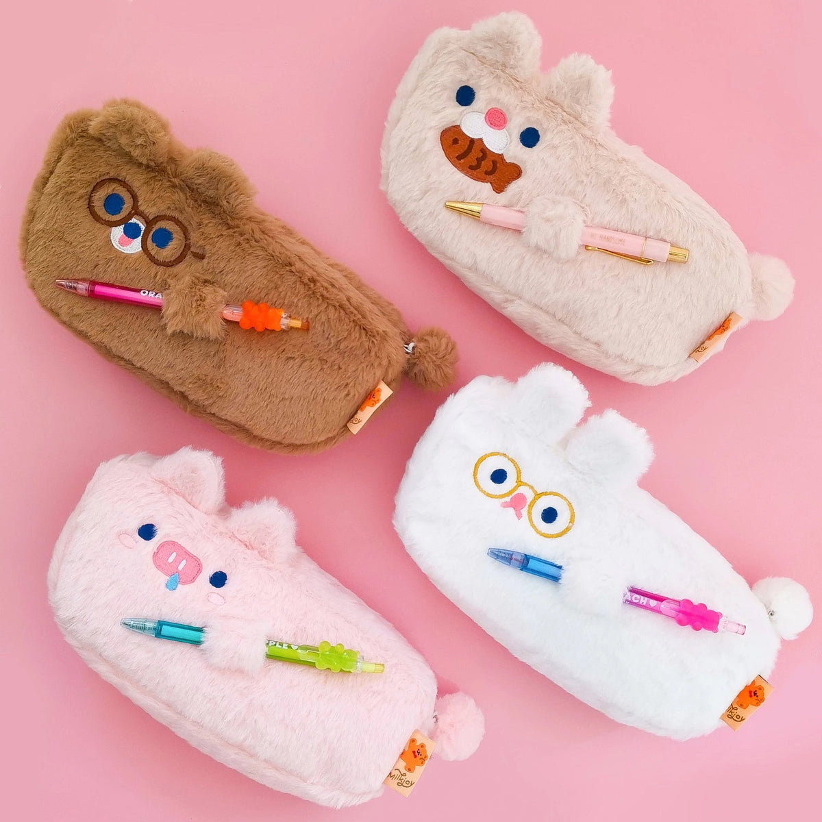 Animal Model Girl Student Stationery Storage Bag With Pen Holder