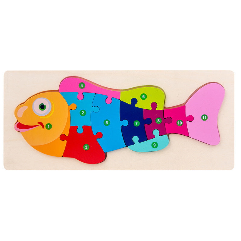 3-Year-Old Children's Three-Dimensional Puzzle Cartoon 3D Buckle
