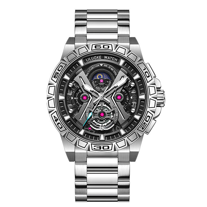 High-Grade Three-Dimensional Hollow Carved Luminous Quartz Watch