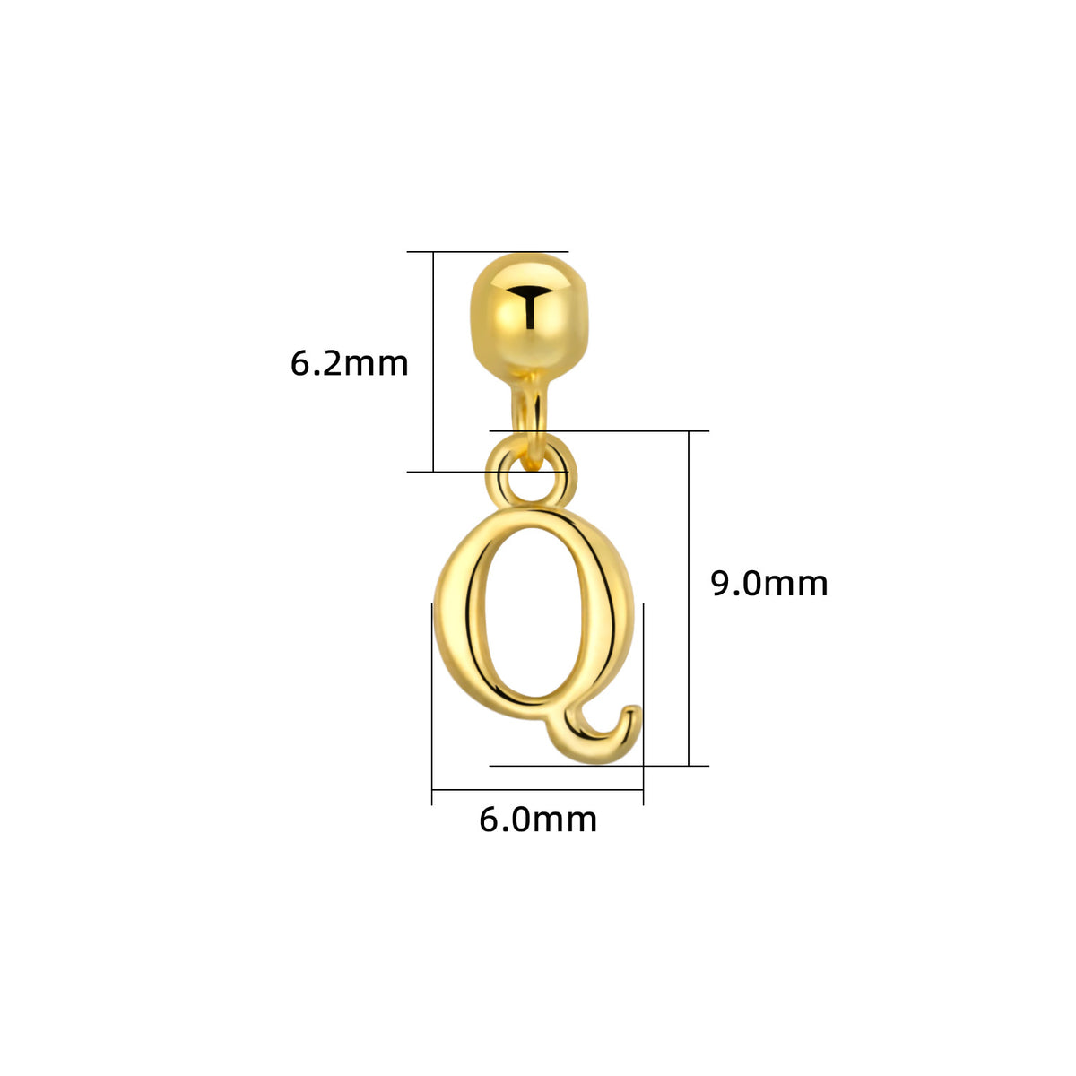 Smooth-Surface Jewelry Minimalist 26-Letter Alphabet Pendant