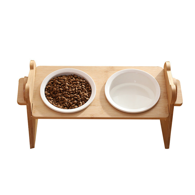 Oblique Pet Dining Table Dog Bowl Ceramic
