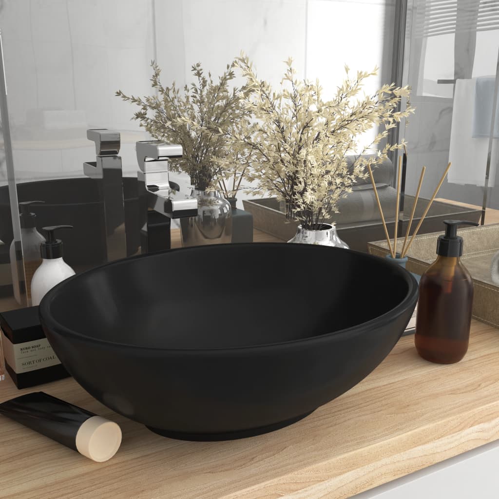 Luxury Oval Washbasin Matte Ceramic   Luxury