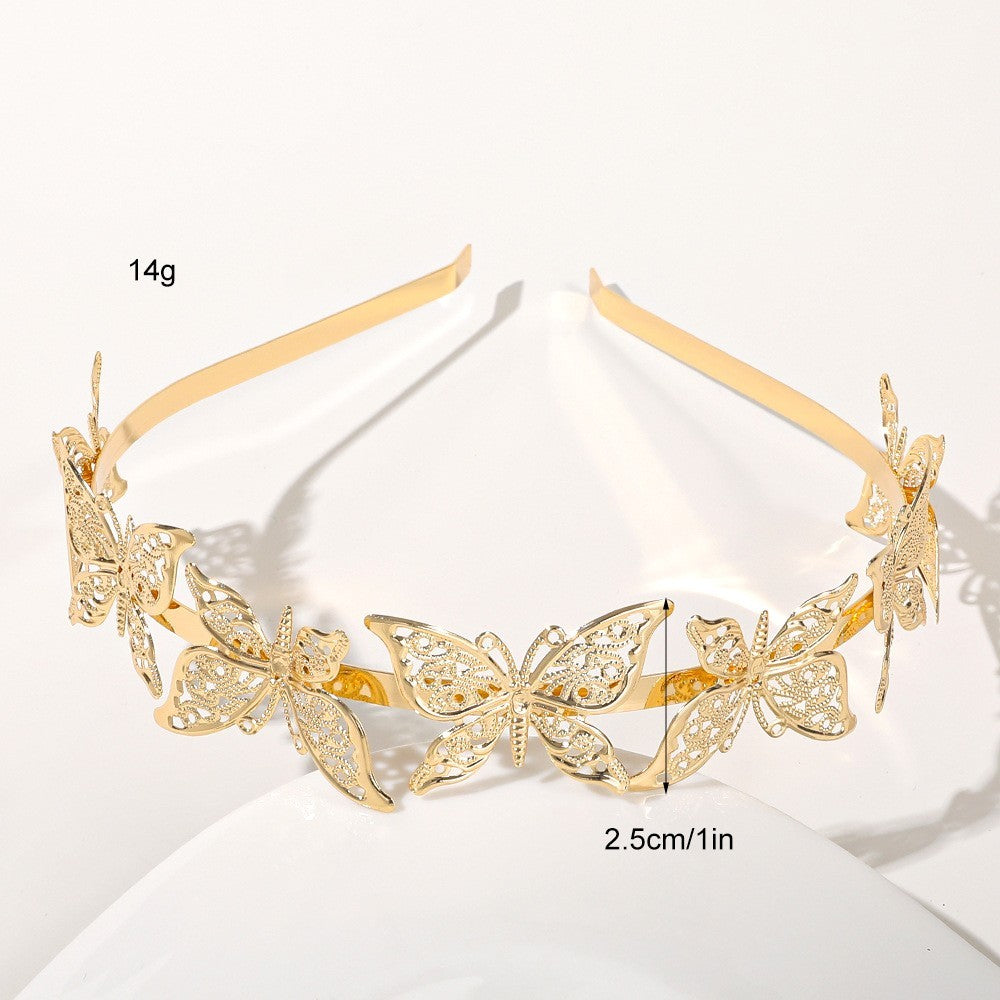 Metal Leaves Headband Bride Hair Clip Headdress