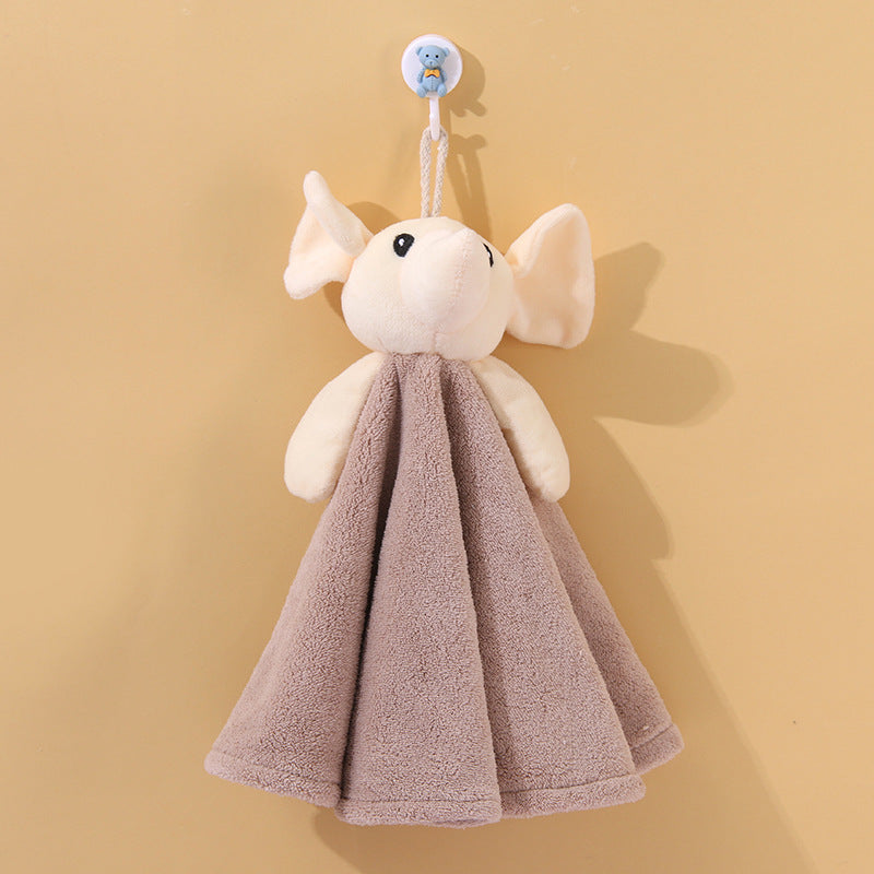 Coral Velvet Hanging Rabbit Towel